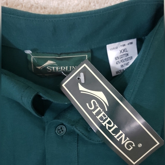 Sterling~Men's Size XXL~Green Polo Short Sleeve Shirt Cotton Blend NEW. - Picture 2 of 7